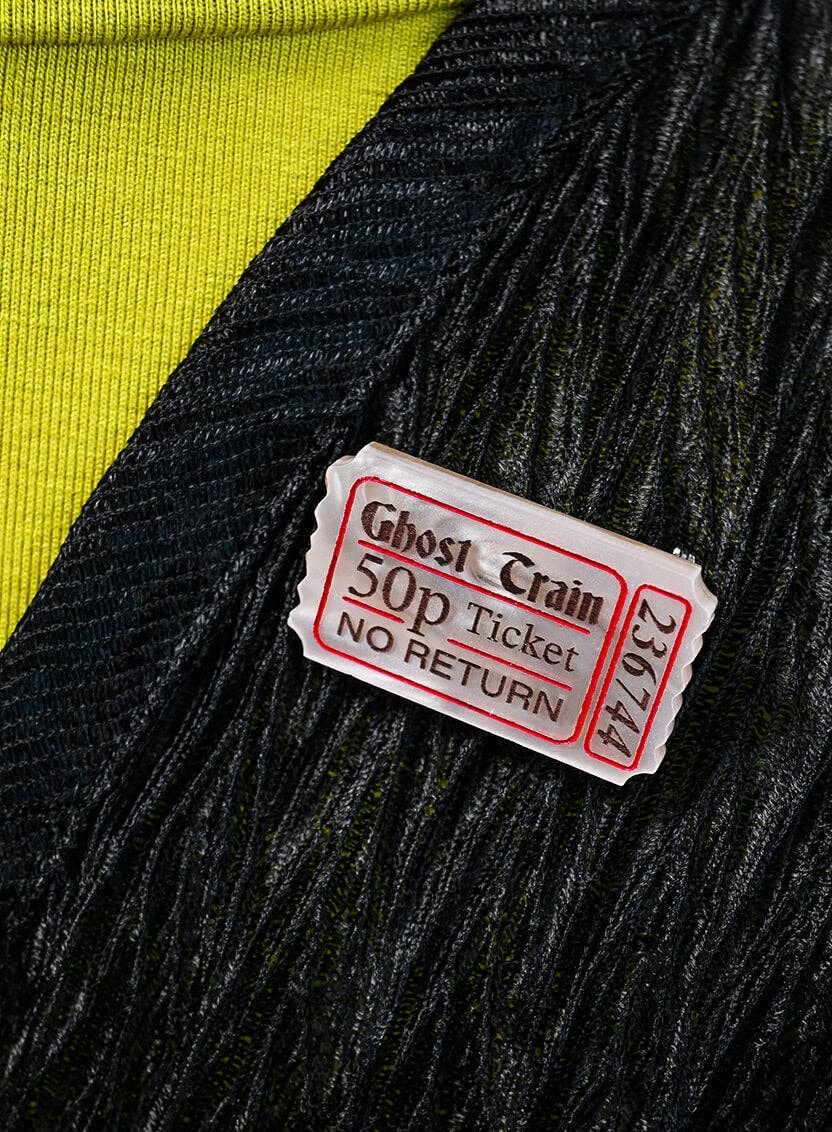 Ghost Train Ticket Brooch - Recycled