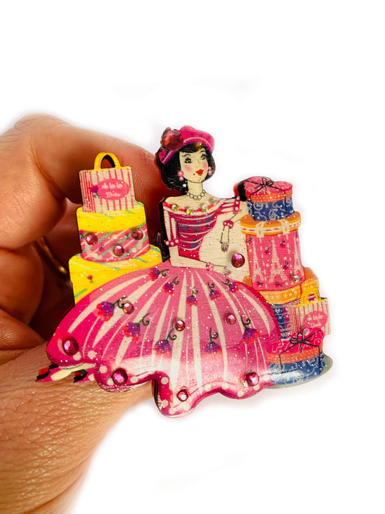 Lets go shopping in Paris brooch