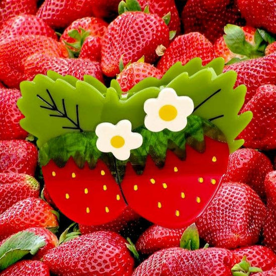 Strawberries and Flowers Hair Claw