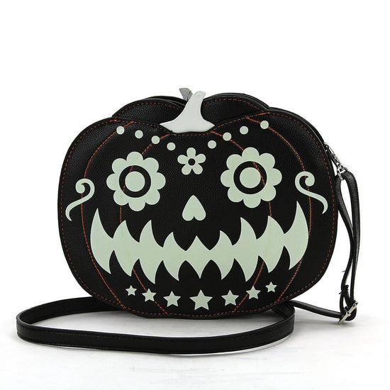 Glow in the Dark Jack-O-Lantern Crossbody Bag