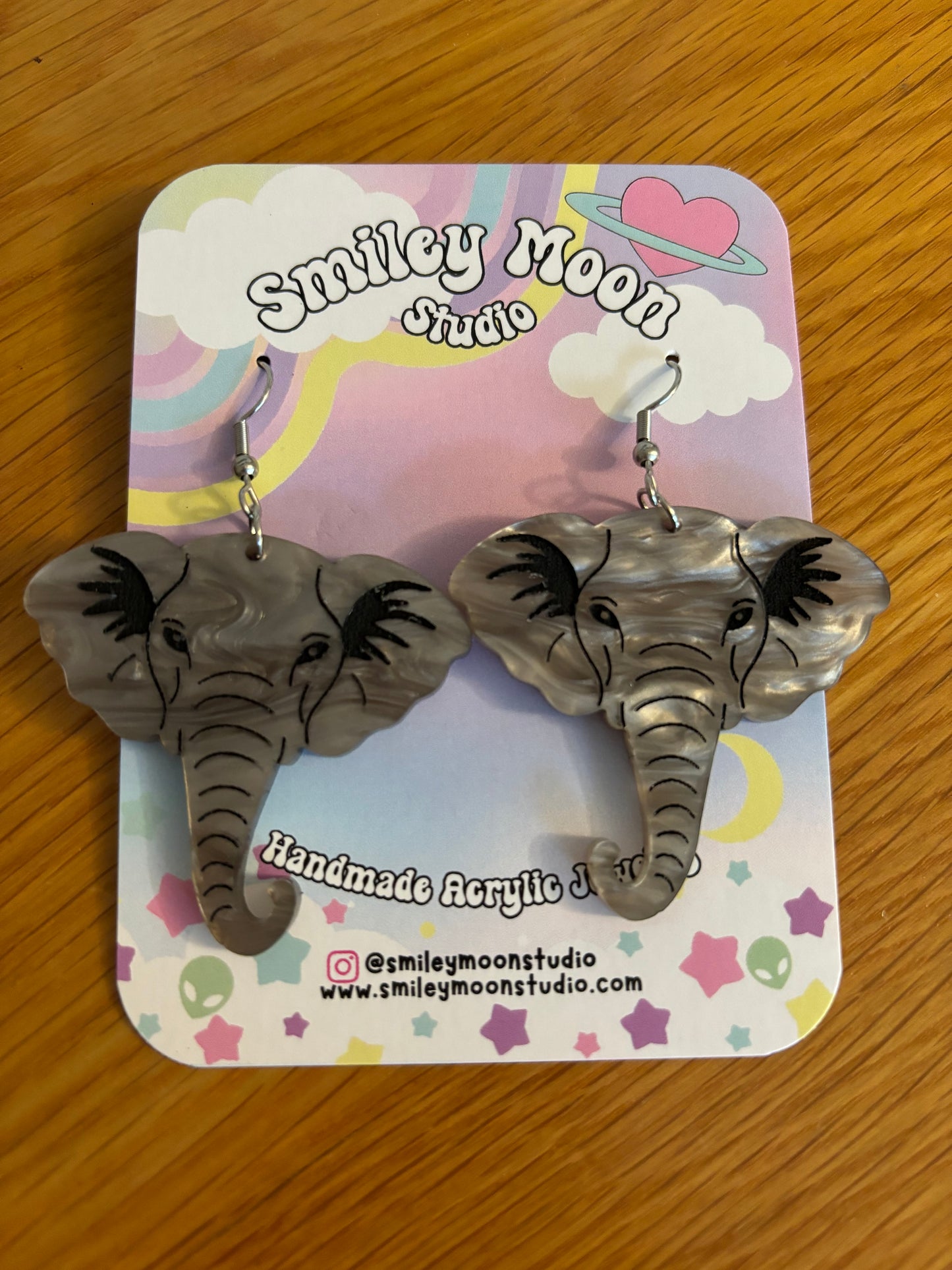 Elephant Acrylic Earrings