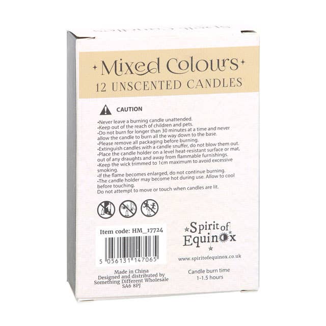 Pack of 12 Mixed Colour Magic Spell Candles