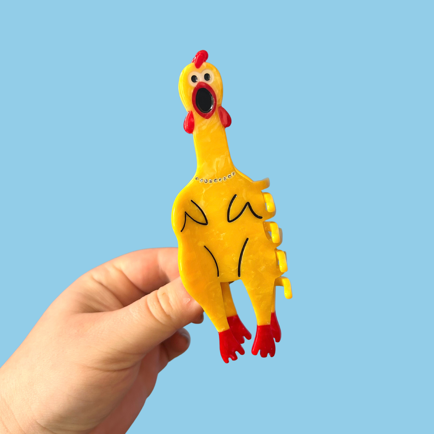 Rubber Chicken Hair Claw SALE WAS £16.50