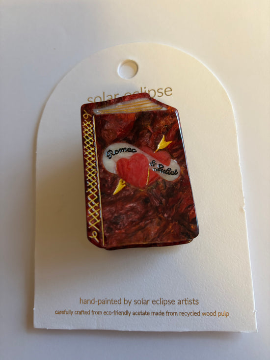 Hand-painted Mini Romeo & Juliet Book Claw Hair Clip