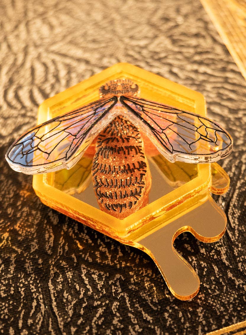 Glistening Bee Brooch - stock expected by mid September - reserve now