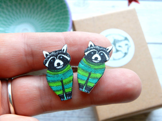 Raccoon Stud Earrings