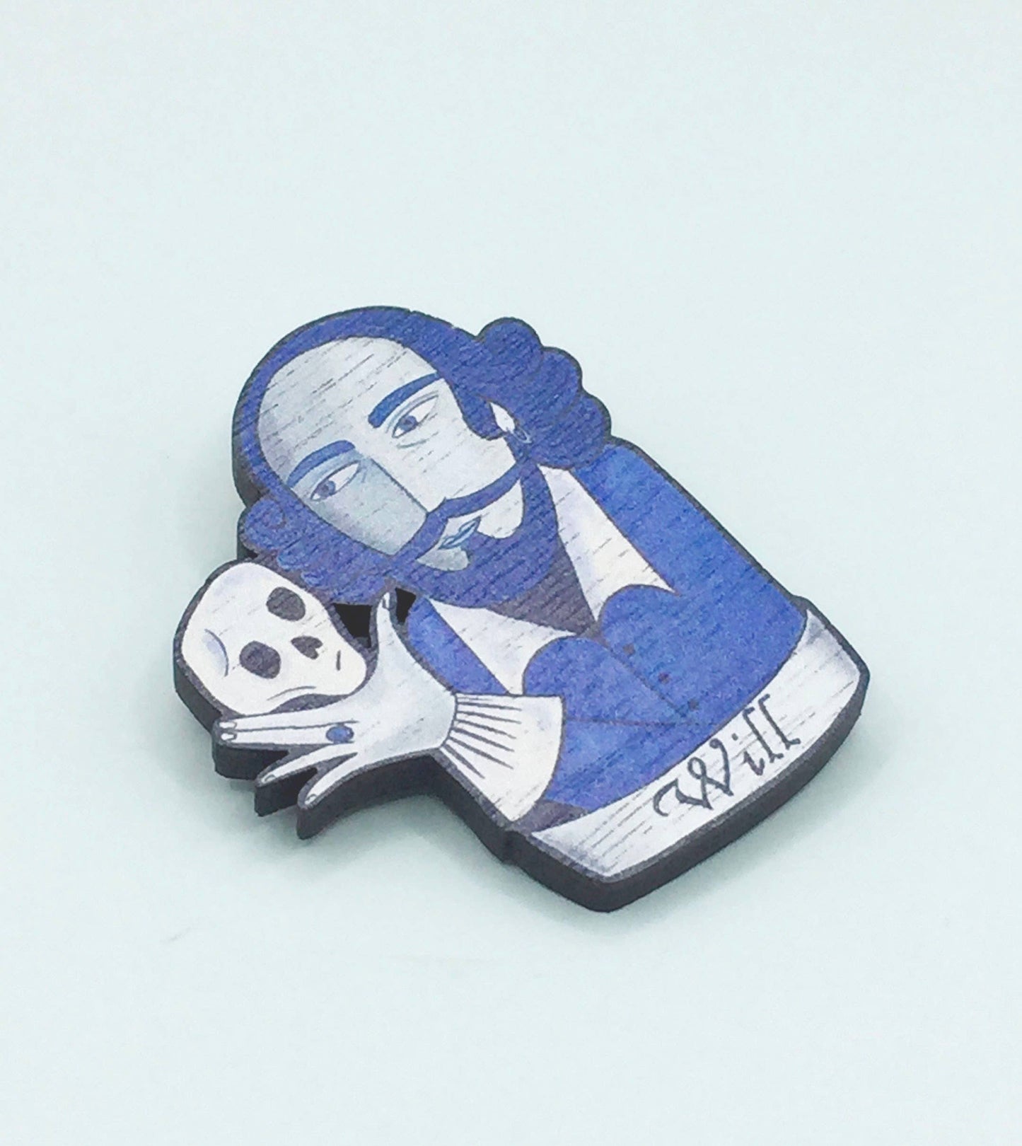 William Shakespeare Wooden Pin Badge