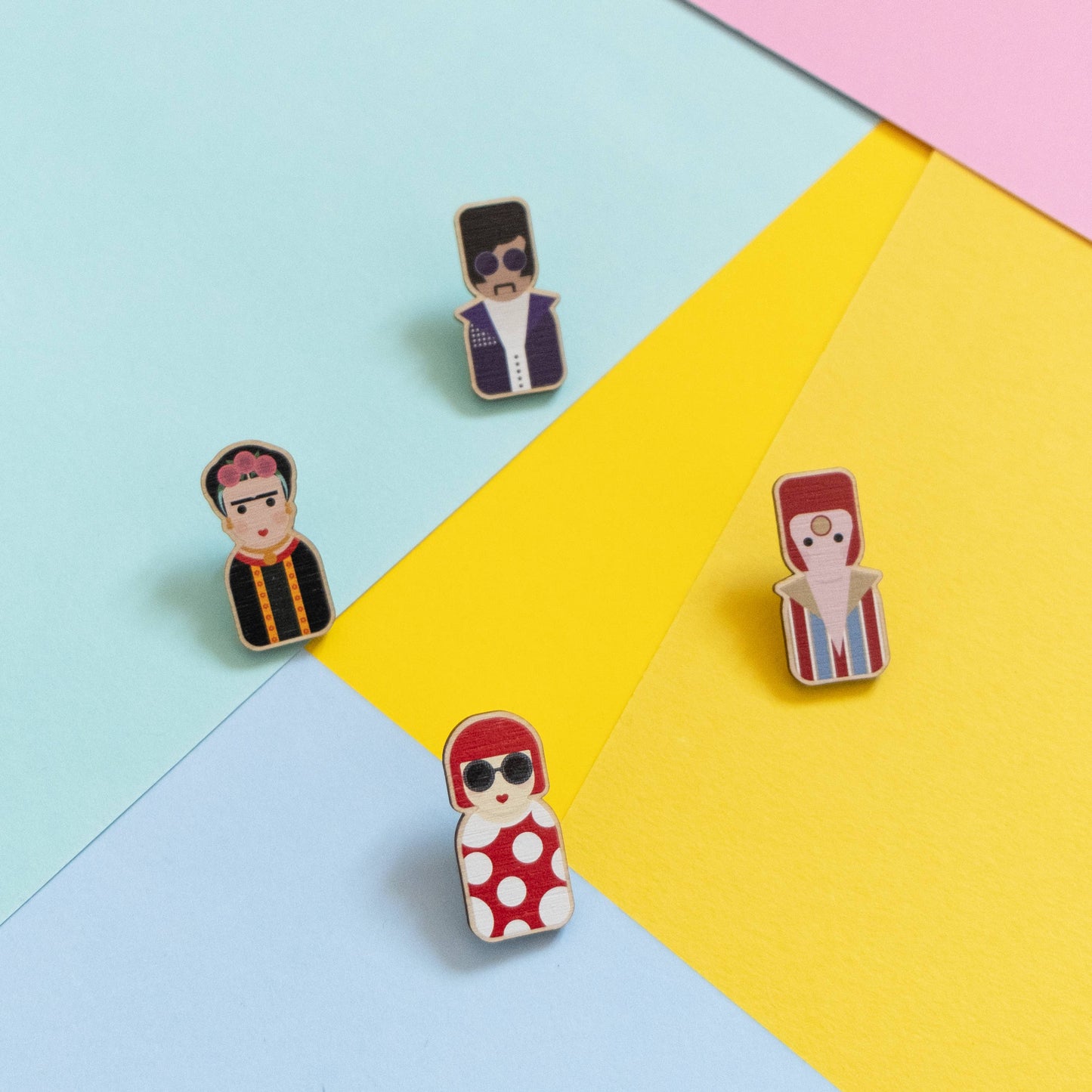 Prince inspired eco-friendly wooden pin badge