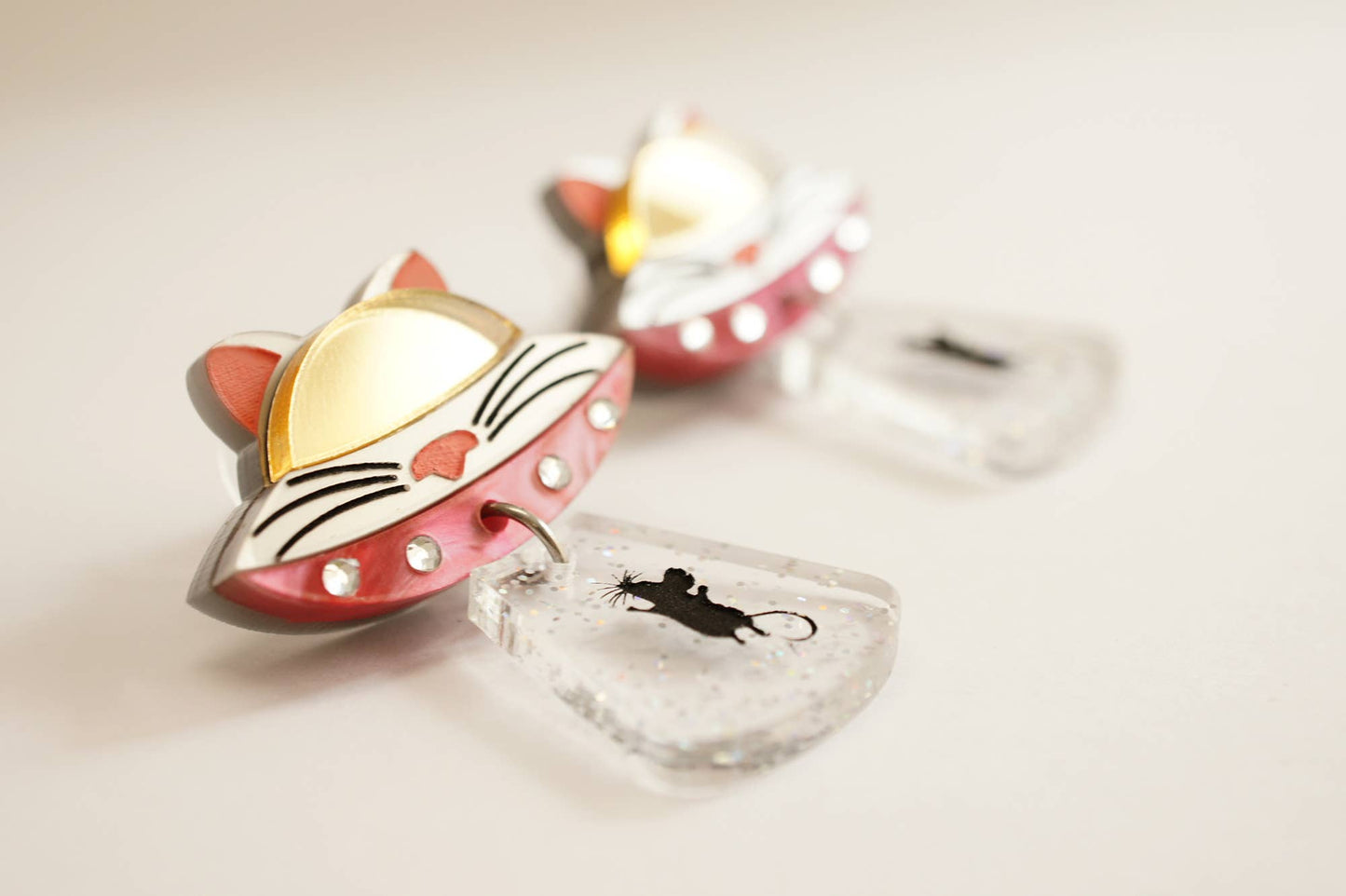 Cat UFO Earrings