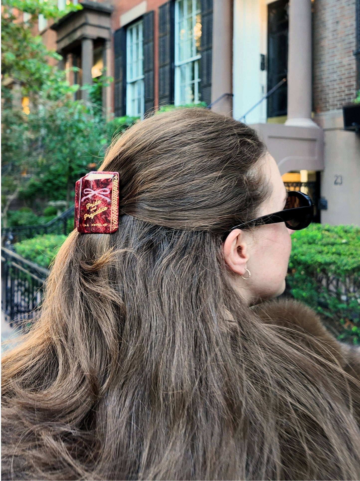 Hand-painted Mini Pride & Prejudice Book Claw Hair Clip