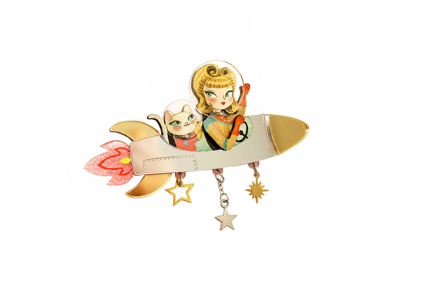 Space Rocket Brooch