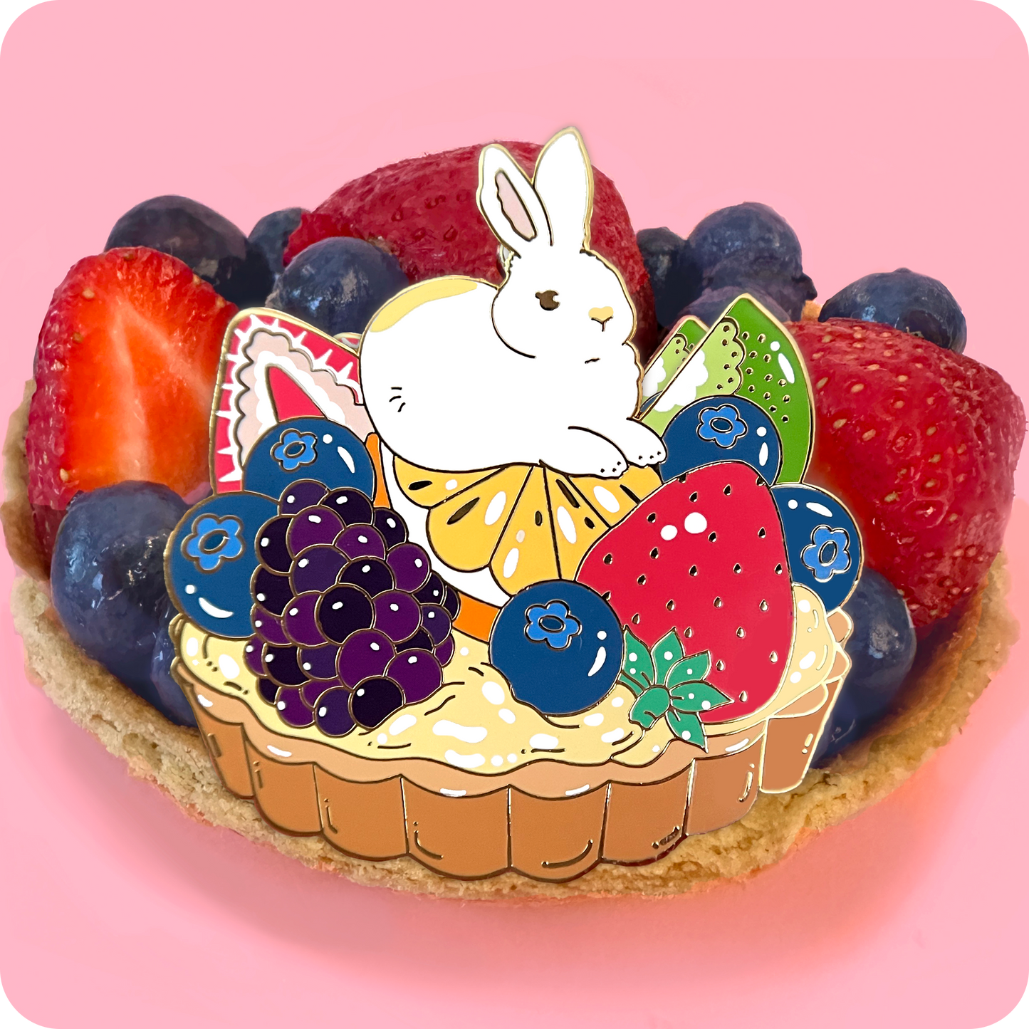 Fruit Tart Rabbit Enamel Pin