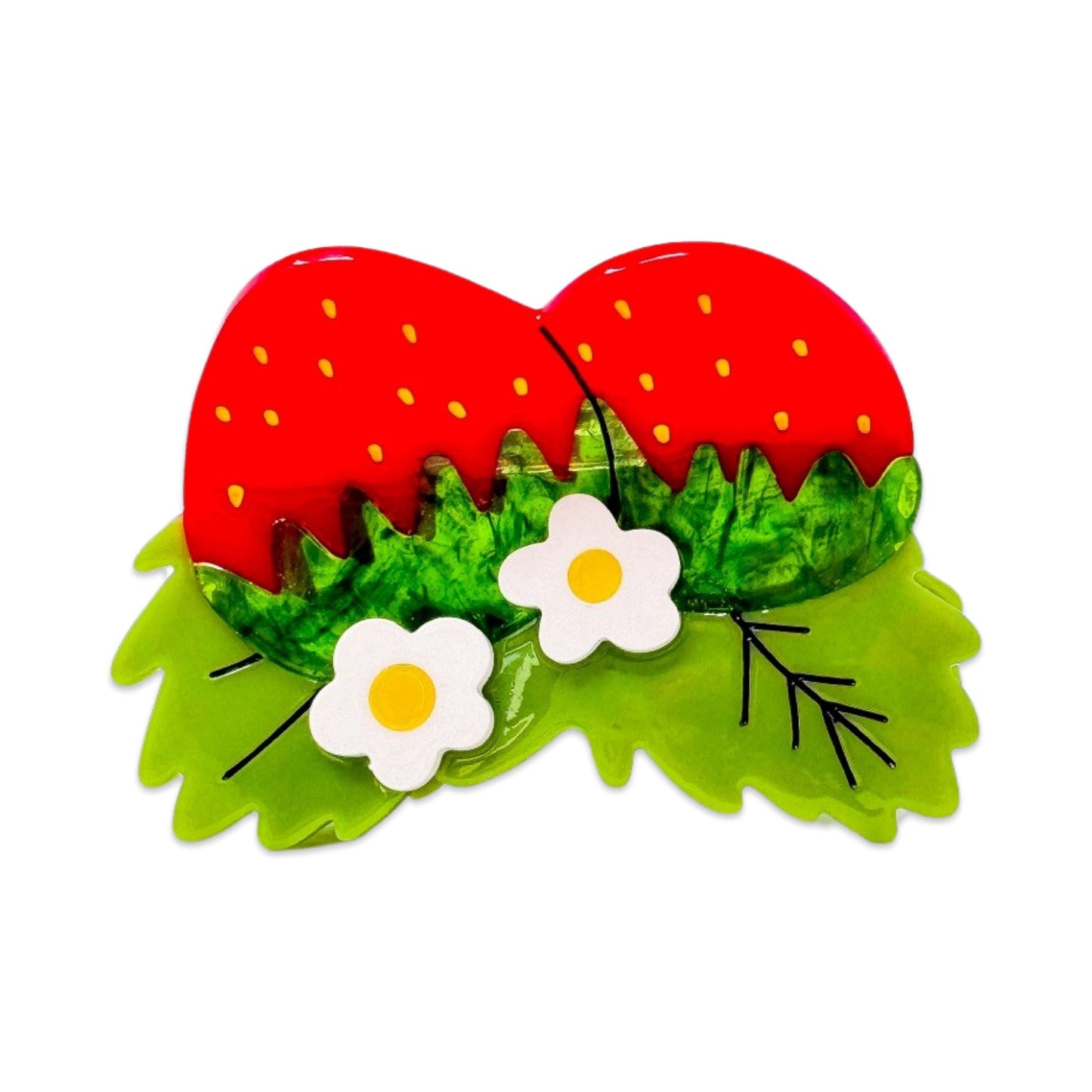 Strawberries and Flowers Hair Claw