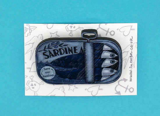 Sardines in a Tin Pin Brooch / Nautical Pin Badge