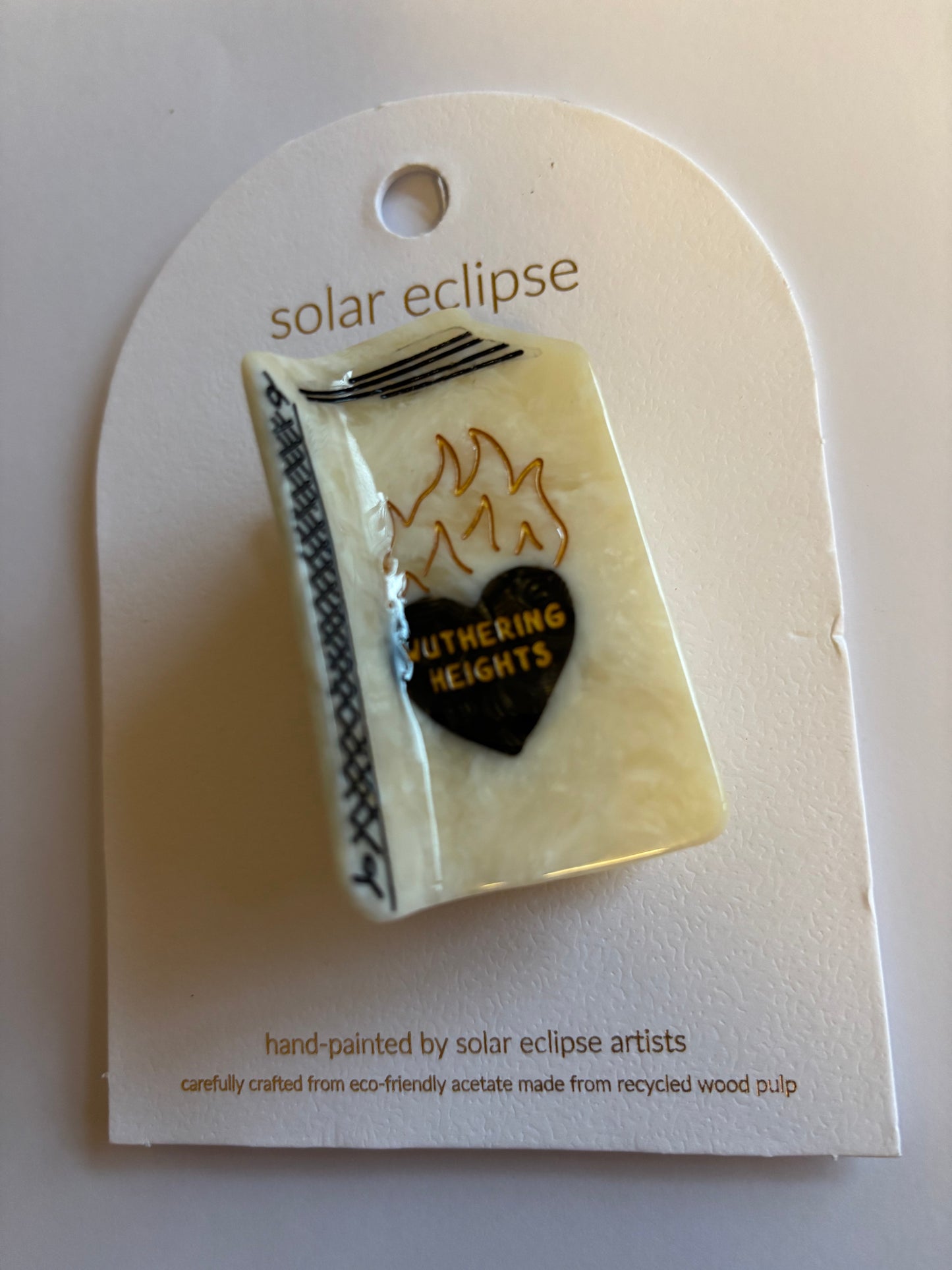 Hand-painted Wuthering Heights Mini Book Claw Hair Clip