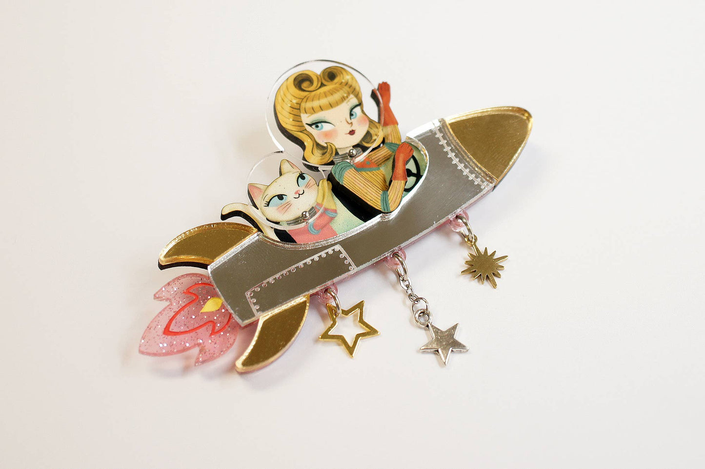 Space Rocket Brooch