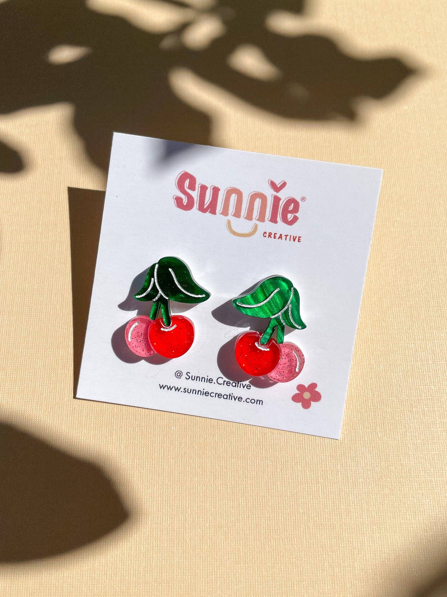 Mini Cherry Dangle or Stud Earrings