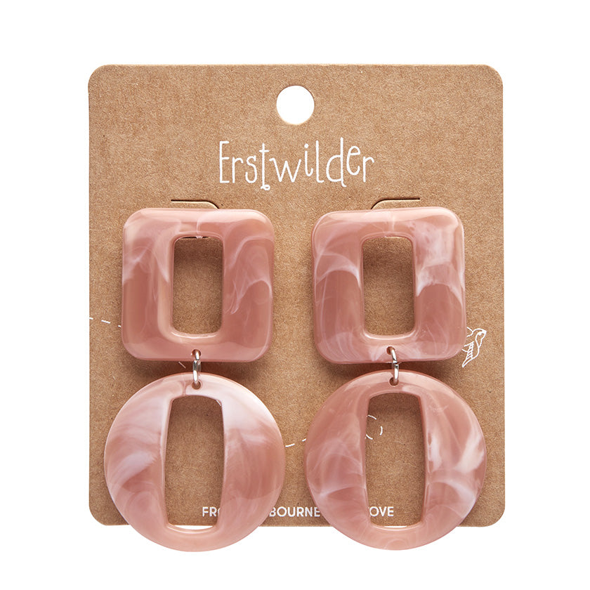 Load image into Gallery viewer, Statement Marble Chunky Drop Earrings Pink
