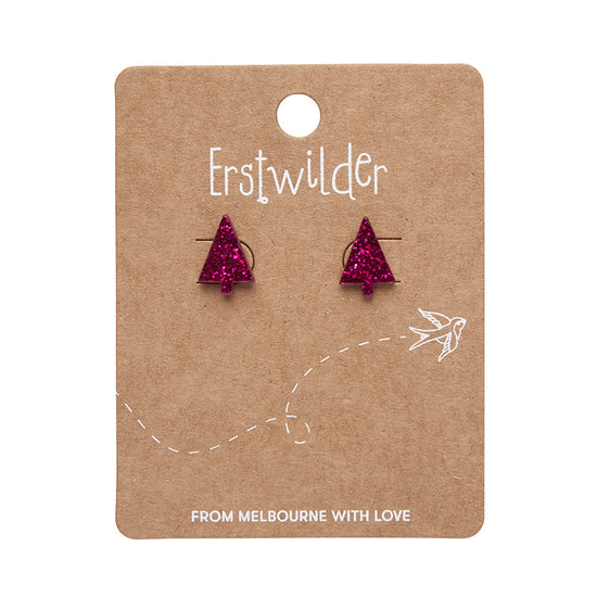 Glitter tree studs Pink SALE