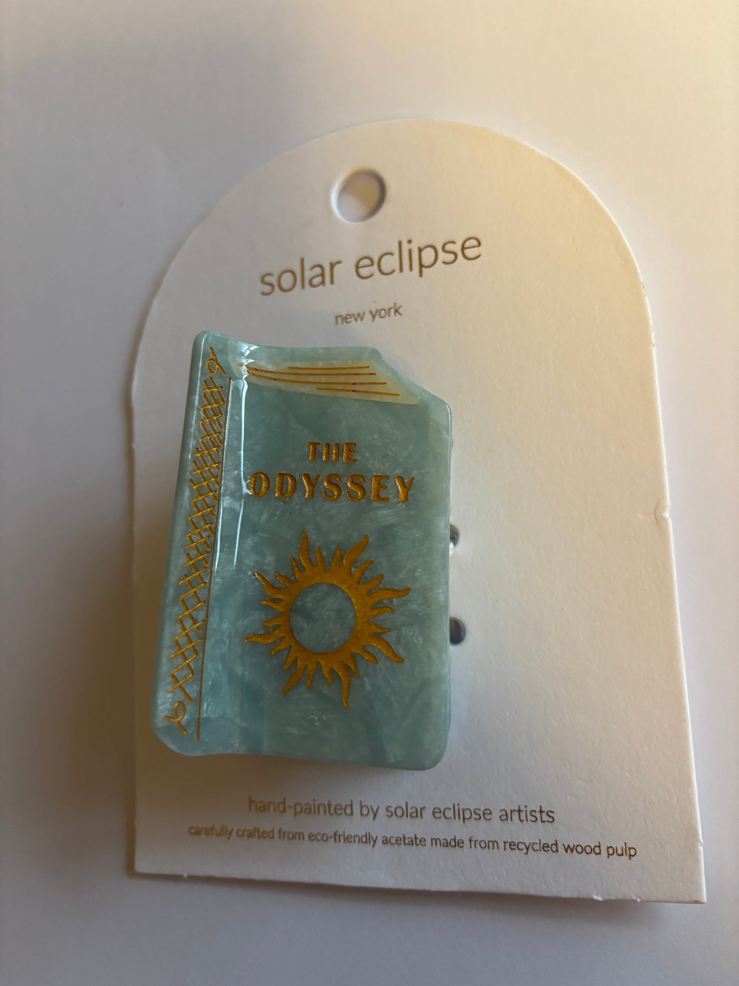 Hand-painted Mini The Odyssey Book Claw Hair Clip