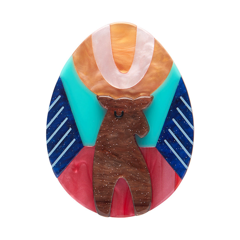 Deer of Prosperity Pysanky brooch