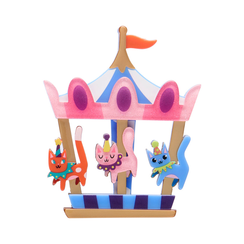 Meowy Go Round Brooch