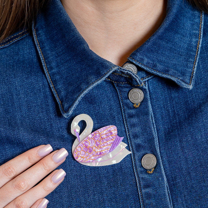 Sabine the Swan Brooch