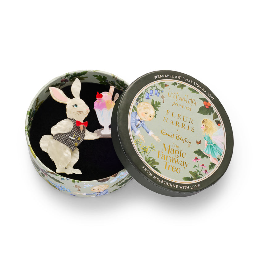 Rabbit Waiter Brooch
