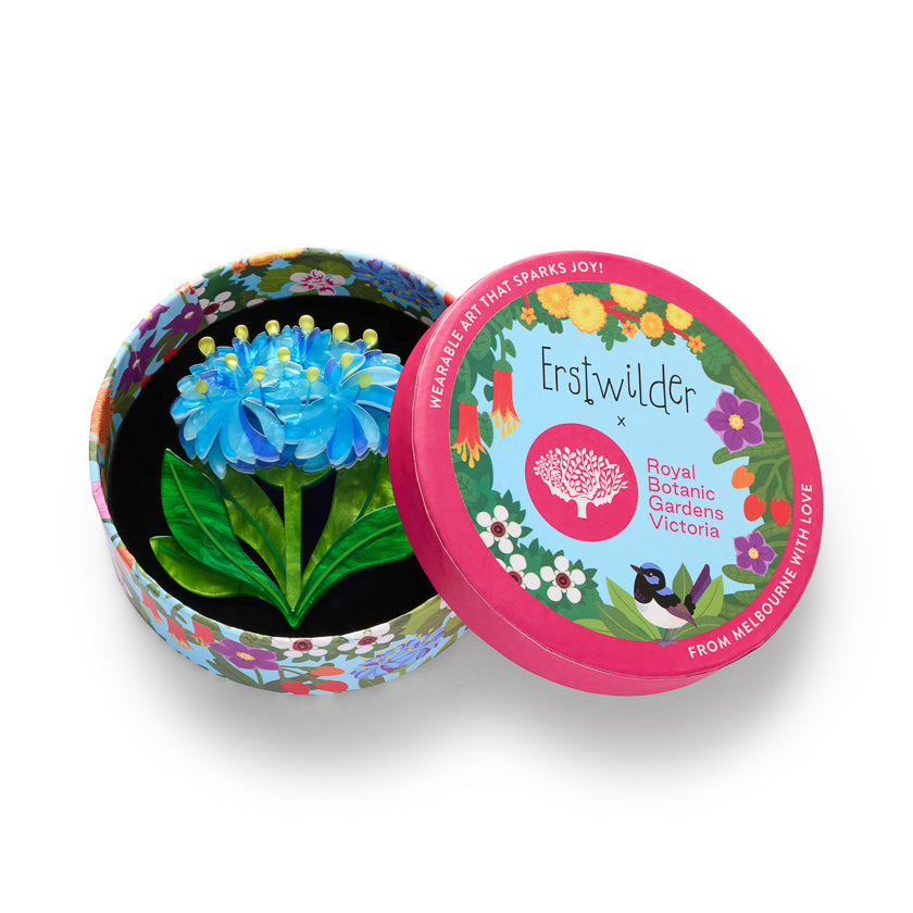 Blue Pincushion Brooch