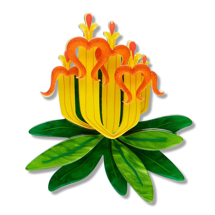 Long Flower Mistletoe Brooch