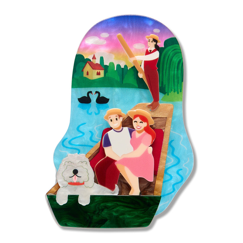 Love On The Lake Punting Brooch