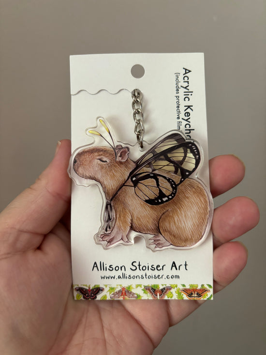 Butterfly Capybara Keychain