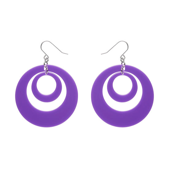 Double Hoop Solid Drop Earrings - Purple SALE