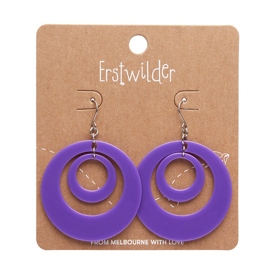 Double Hoop Solid Drop Earrings - Purple SALE