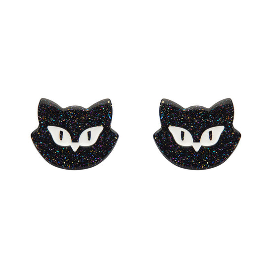 Shadow the Cat Glitter Stud Earrings SALE