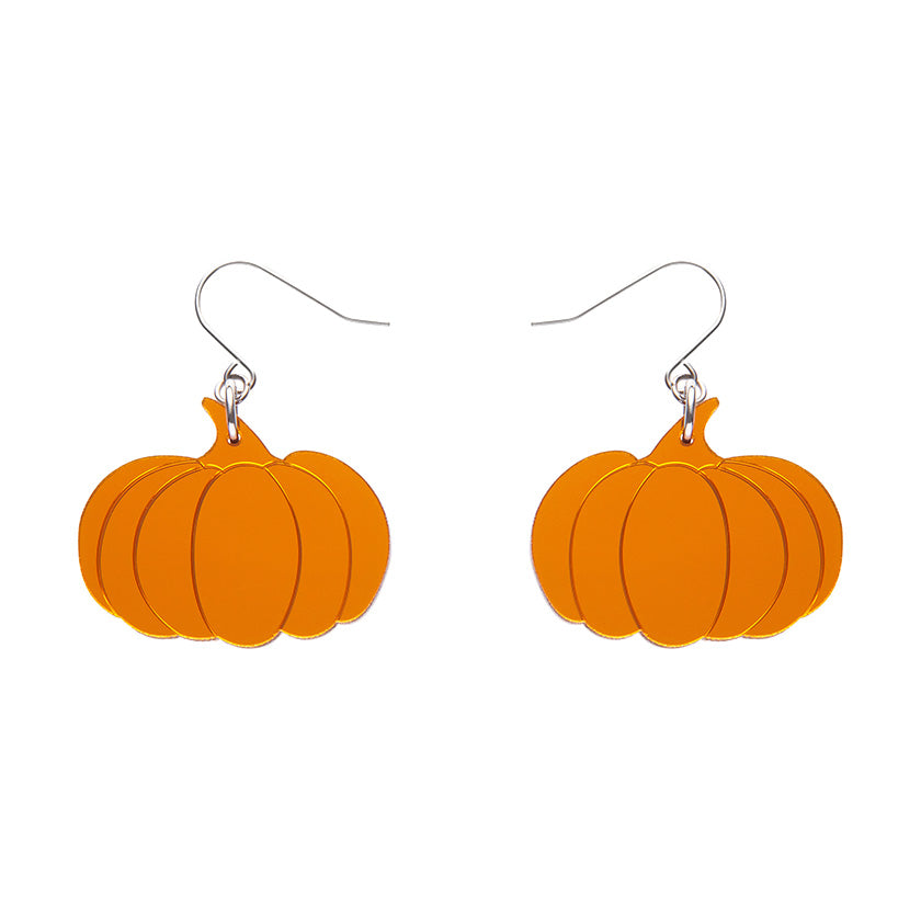 Load image into Gallery viewer, Pumpkin Mirror Drop Earrings
