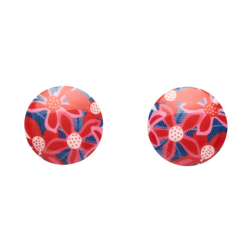 Christmas Bush Rounded Stud Earrings