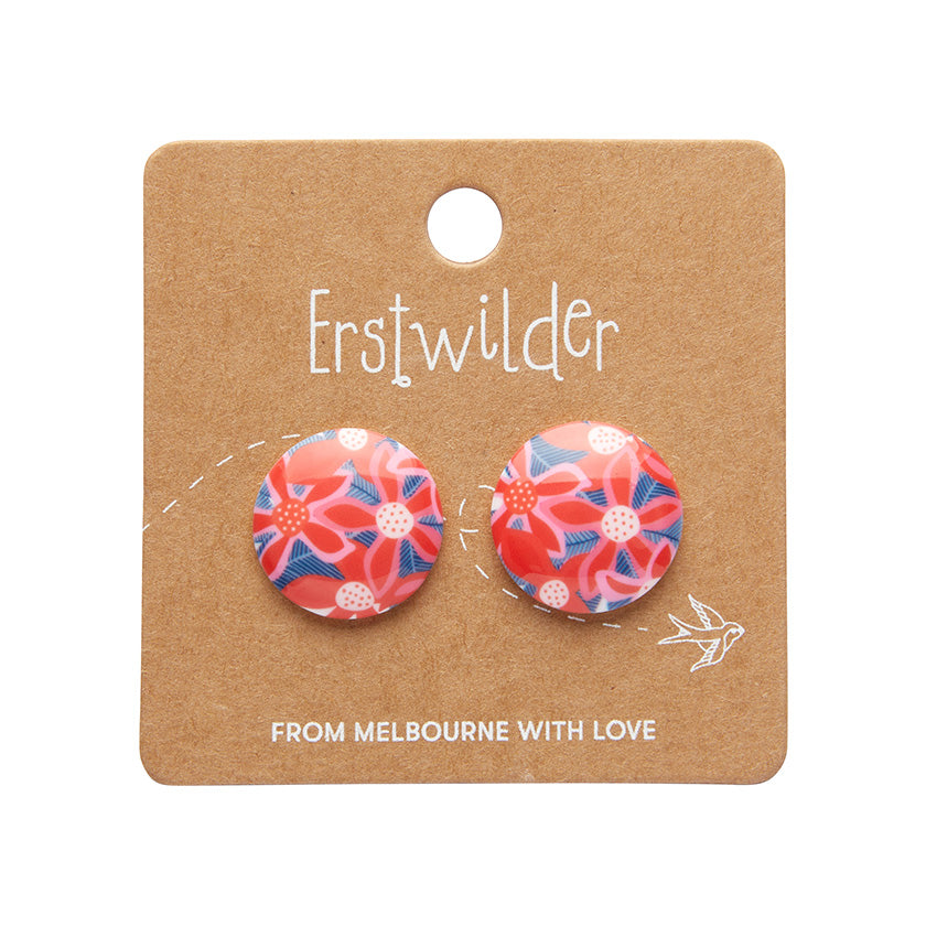 Christmas Bush Rounded Stud Earrings