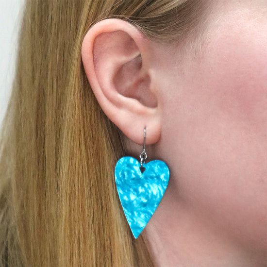 From The Heart Essential Drop Earrings - Blue