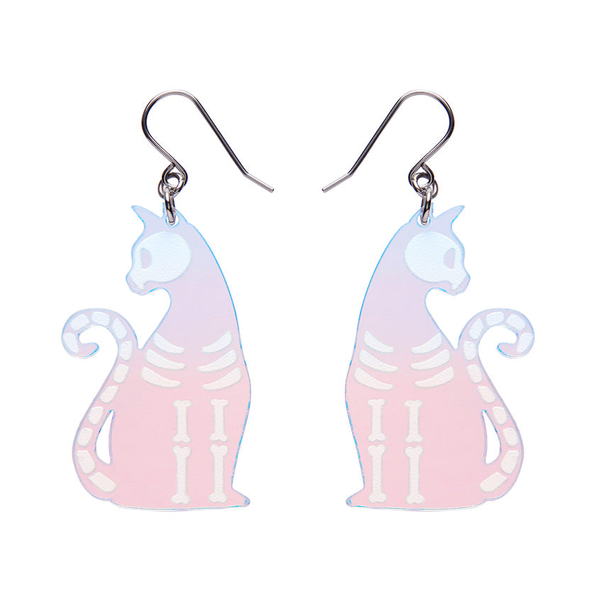 Bone Kitty Drop Earrings Iridescent