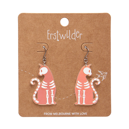 Bone Kitty Drop Earrings Iridescent