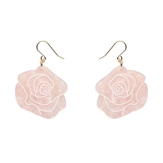 Eternal Rose Drop Earrings - Pink
