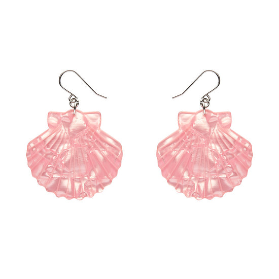 Sea Shell Drop Earrings - Pink