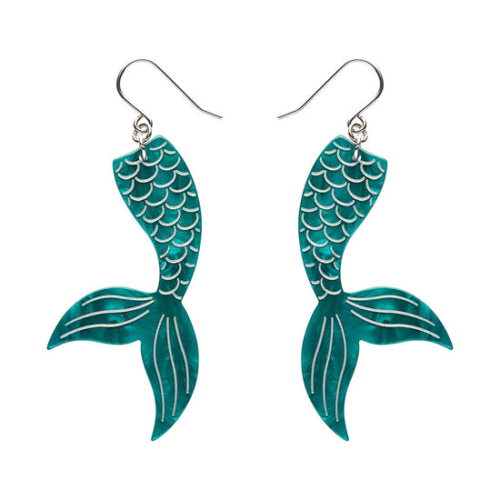 Mermaid Tail Drop Essential Earrings - Aqua