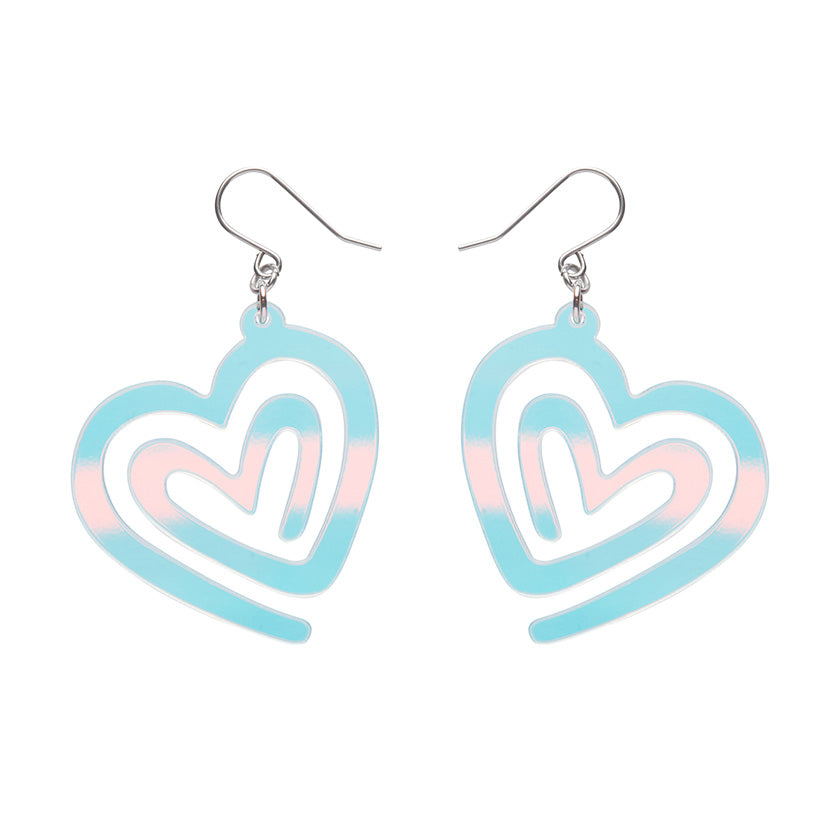 Heart Maze Drop Earrings Iridescent