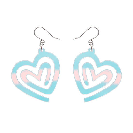 Heart Maze Drop Earrings Iridescent