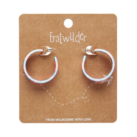 Dahlia Hoop Stud Earrings - Pink