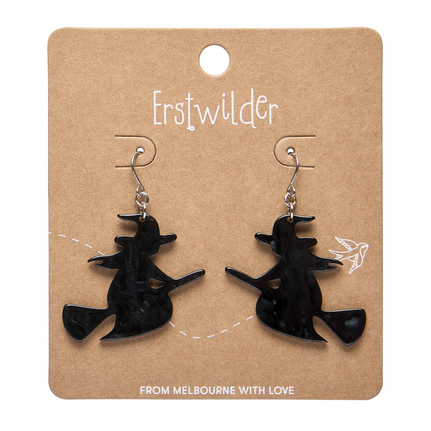 Flying Witch Drop Earrings