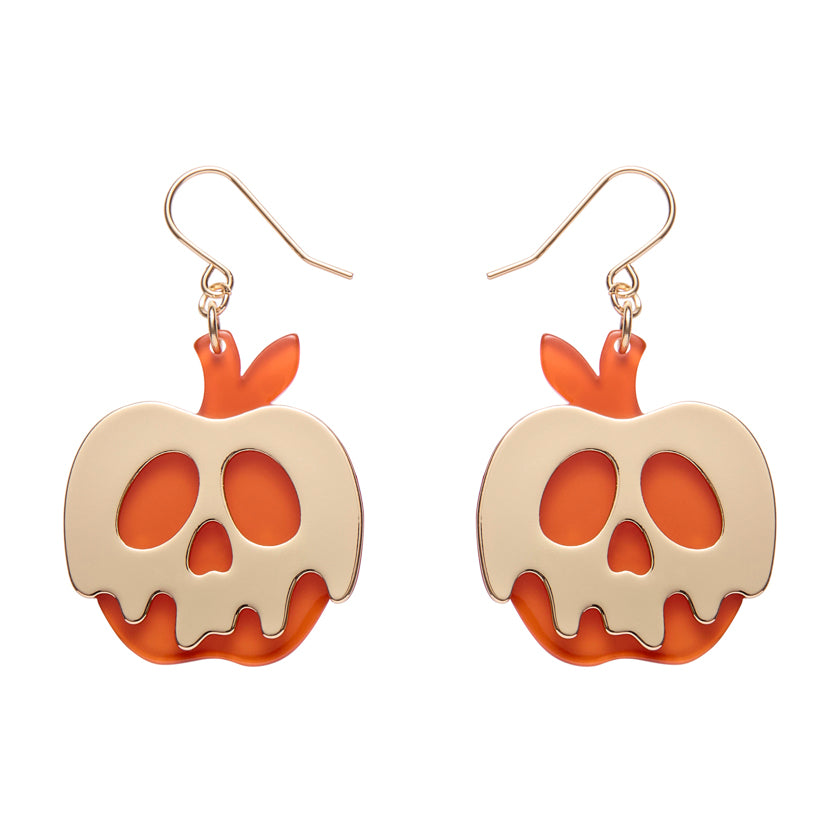 Poison Apple Drop Earrings - Orange and Gold