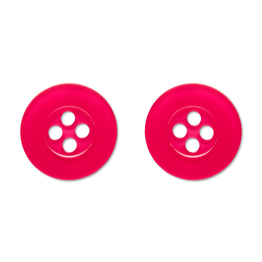 Button Stud Earrings - Pink